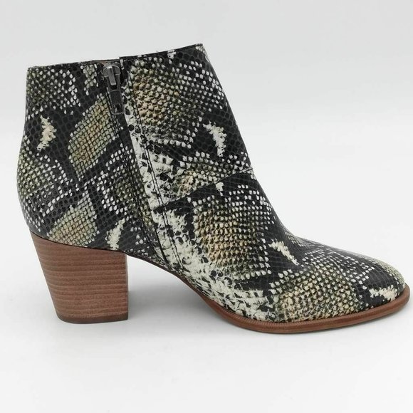 Madewell | The Rosie Snakeskin Leather Ankle Boots Women's Size 6.5 - Picture 2 of 7